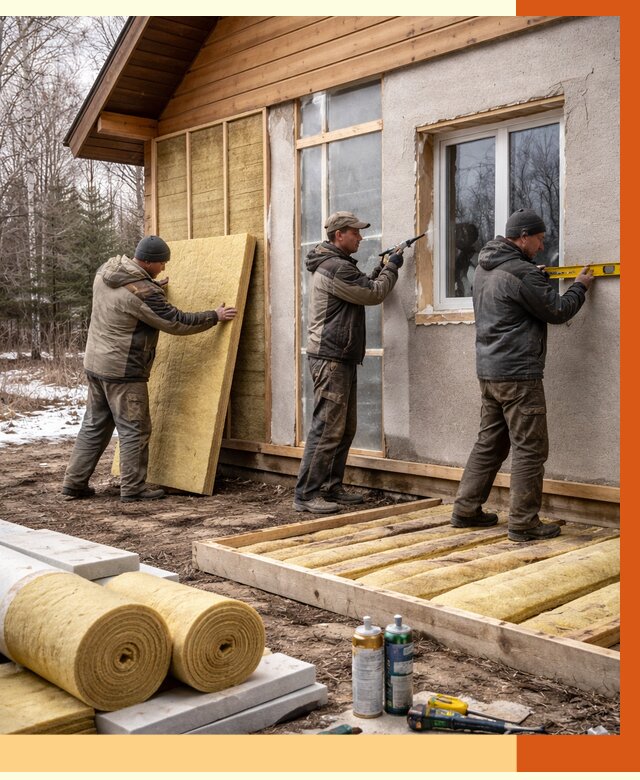 Утепление дачного дома в Йошкаре-Ола от 4857 руб/м2 — недорого | ТепломастерШкр