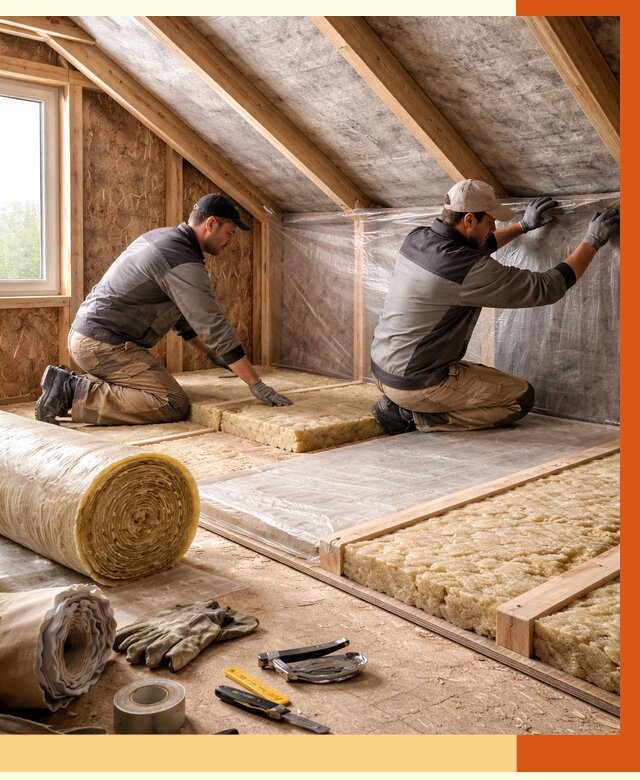 Утепление чердака в Йошкаре-Ола от 7670 руб/м² — теплоизоляция и комплексное утепление под ключ | ТепломастерШкр